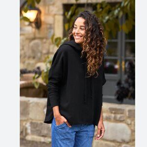 Frank & Eileen KANE Capelet Hoodie TRIPLE FLEECE Cotton Size: M Black